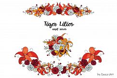 Tiger Lilies &amp; Roses - clip-art Product Image 7