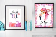 Boho flamingo Watercolor set Product Image 9