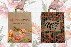 Bouquet of red poppies PNG watercolor set Product Image 4