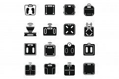 Smart scales icons set, simple style Product Image 1