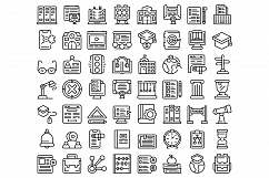 Business school icons set, outline style Product Image 1