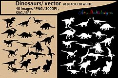 Dinosaurs silhouette svg / dinosaur Clipart, Iron on Transfer, Scrapbooking &amp; Crafts / SVG template / EPS / PNG /animal silhouette / vector Product Image 1