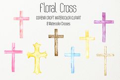 Watercolor clipart floral cross Product Image 3