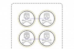 Skull and Bones ITH Halloween Feltie Embroidery Design Product Image 6