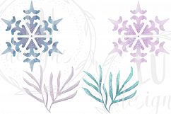 Winter Flowers Clipart, Watercolor Floral Winter Graphics Product Image 4