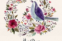 Hand drawn Watercolor and ornament Set Product Image 5