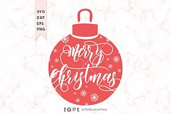 Merry Christmas ornament SVG DXF EPS PNG Product Image 1