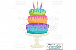 Birthday Cake SVG Cut File &amp; Clipart