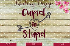 Cupid is Stupid - Valentine SVG DXF PNG Digital Cut File Product Image 1