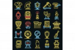 Museum icons set vector neon Product Image 1