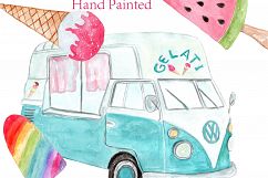 Watercolor Ice Cream clipart Product Image 2