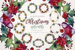 Christmas collection PNG watercolor set Product Image 1