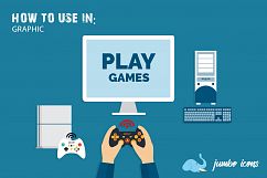 Flat Icons- Gaming &amp; Controls Set Product Image 5