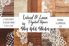 Wood &amp; Lace Digital Papers Product Image 1