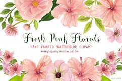 Pink Floral Watercolors Hibiscus Product Image 1