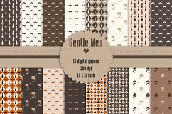 16 Gentlemen, Father Day, Like a Sir Digital Papers Product Image 1