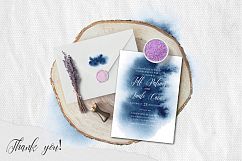 Indigo Watercolor Wedding Invitation suite Product Image 2