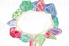 Watercolor Crystals and Gemstones clip art collection, 19 watercolor crystal pack. Eps, png, svg, vector illustrator &amp; corel files included Product Image 3