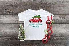 Warm Winter Wishes - Christmas SVG Cut File - DXF PNG EPS Product Image 7