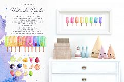 Summer Watercolor Popsicle Graphics Set and Patterns Product Image 4