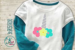 Unicorn face horn girl bundle svg dxf cutting files clipart Product Image 6