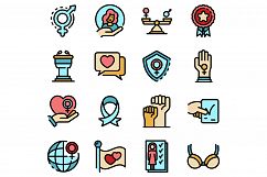 Empowerment icons set vector flat Product Image 1