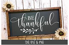 Be Thankful SVG Cut File - Thanksgiving SVG Product Image 1