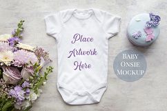 Onsie, Infant bodysuit Mockup, purples, butterfly Product Image 1