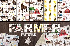 Farm Animals Watercolor Illustrations &amp; Patterns Product Image 7