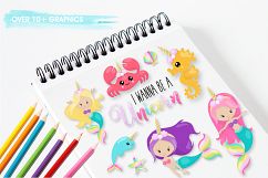 Mermaid unicorn graphics and illustrations Product Image 5