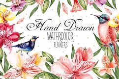 Hand Drawn Watercolor Flowers Product Image 1