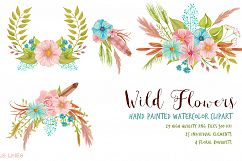 Wild Flowers Meadow Set Watercolor Clipart Product Image 2