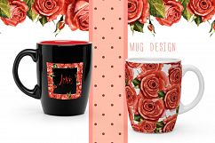 Red roses PNG watercolor flower set Product Image 4