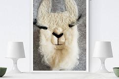 Cutest Llama Print Wall Art of my original llama felt paint Product Image 2