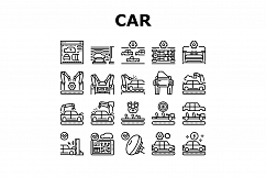 Car Factory Production Collection Icons Set Vector Product Image 1