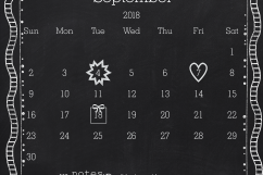 2018 through 2020 Chalkboard Calander KIt with 32 Design Element and 1 Chalkboard paper Product Image 5