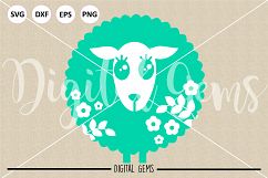 Floral Lamb. Sheep SVG EPS DXF PNG files Product Image 2