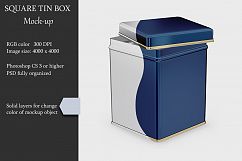 Metallic Square Tin Box Mockup Product Image 2