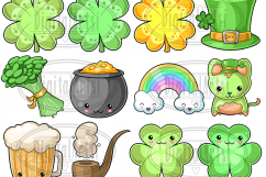 Kawaii St. Patrick&#039;s Day Clipart Product Image 2