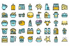 Dairy icons set vector flat Product Image 1