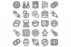 Cookie molds icons set, outline style Product Image 1