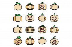 Pumpkin icons vector flat Product Image 1