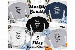 Winter Fall Christmas Sweatshirt Mockup Bundle 5 Colors Set Product Image 1