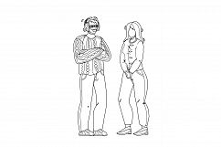 Generation X Man And Woman Staying Together Vector Product Image 1