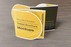 Rounded Square Tri-Fold Brochure Mockups Product Image 2