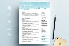 resume template word / blue watercolor Product Image 1