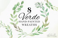 Verde Watercolor Clipart Wreaths Garlands Leaves Leaf Greenery Product Image 1