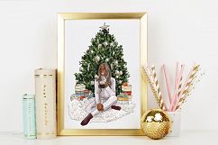 Fashion illustration - Christmas Girl 6 - Dark Skin Product Image 6