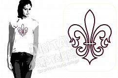 Applique Fleur de lis Princess Machine Embroidery Design Product Image 1