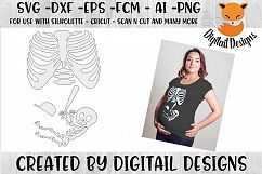 Softball Baby Skeleton X-Ray SVG for Silhouette -Cricut Product Image 1